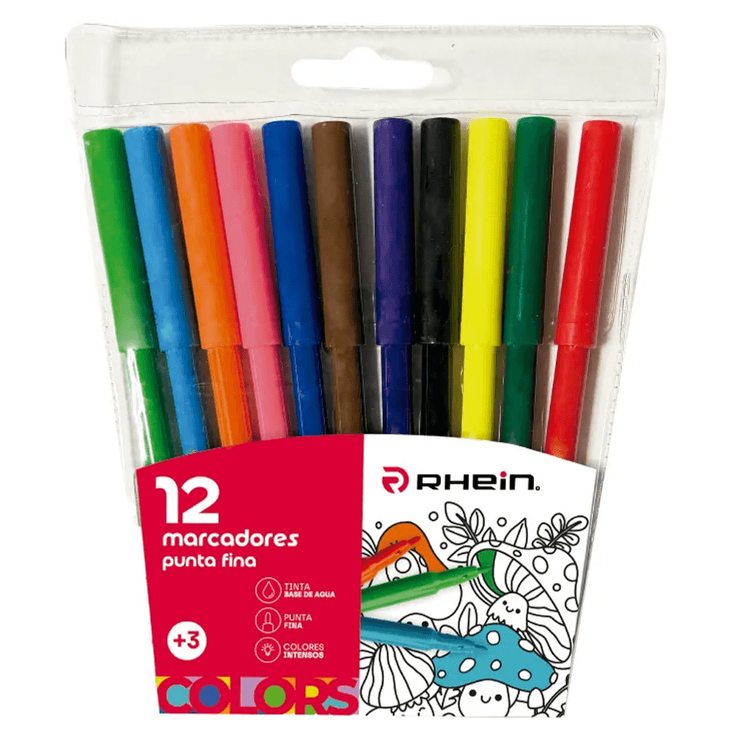 Rhein - Marcadores Punta Delgada 12 Colores