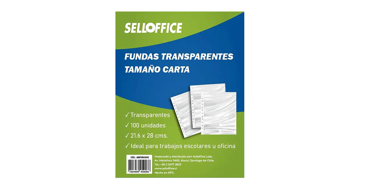 Funda Plástica Carta Transparante 100 Unidades JM Import