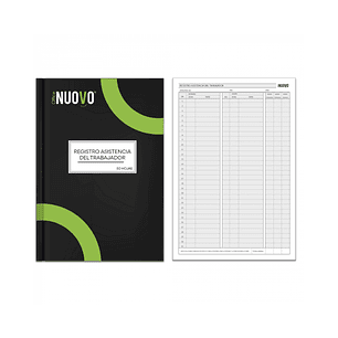 Nuovo - Libro Registro Asistencia 50 Hjs
