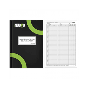 Nuovo - Libro Registro de Asistencia - 100 Hjs