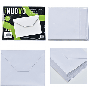 Nuovo - Sobres Carta Blanco - 154x124MM - 25Un
