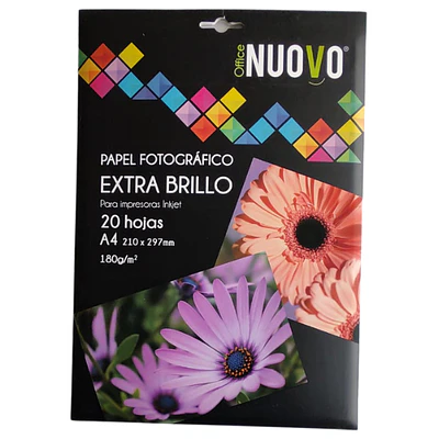 Nuovo - Papel Fotografico Extra Brillo - A4 - 180 G
