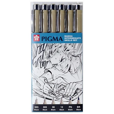 Sakura - Set Pigma Micron - 6 Tiralíneas Tonos Intermedios