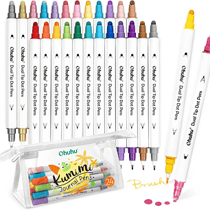Ohuhu Kumimi - 24 Marcadores Punta Redonda/Pincel + Estuche