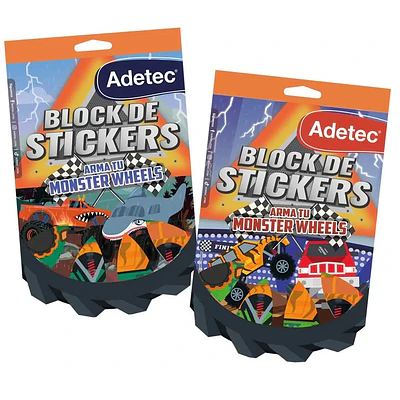 Adetec - Block De Stickers Arma Tu Monster Wheel
