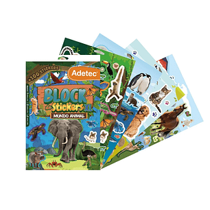 Adetec - Block De Stickers Xl Modelo Animales