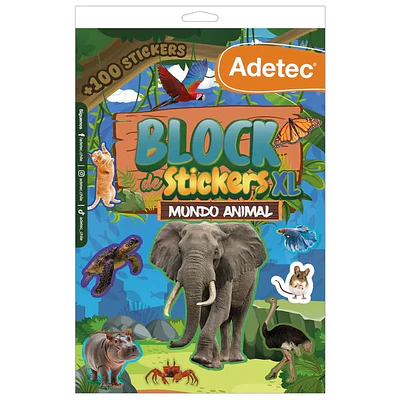 Adetec - Block De Stickers Xl Modelo Animales
