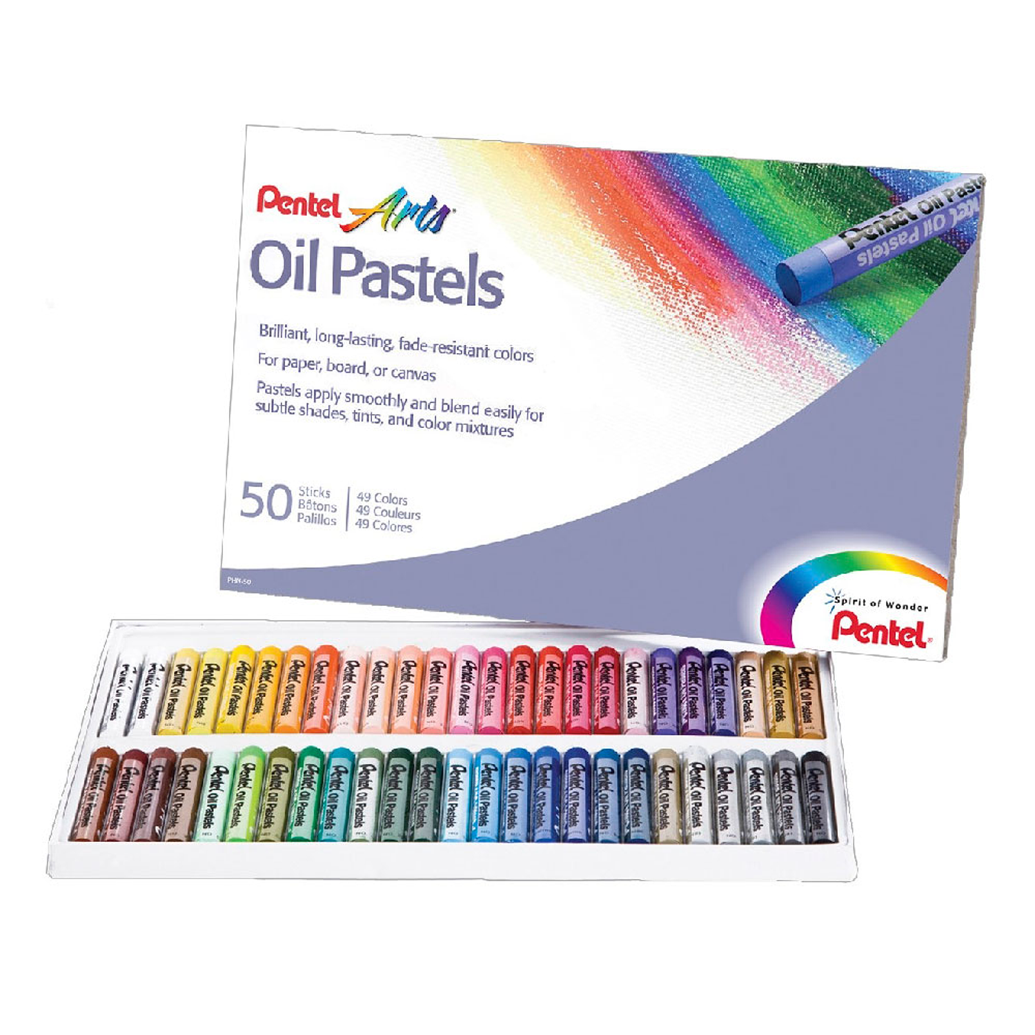 Pentel - Lapiz Pastel Oleo 50 Colores 2
