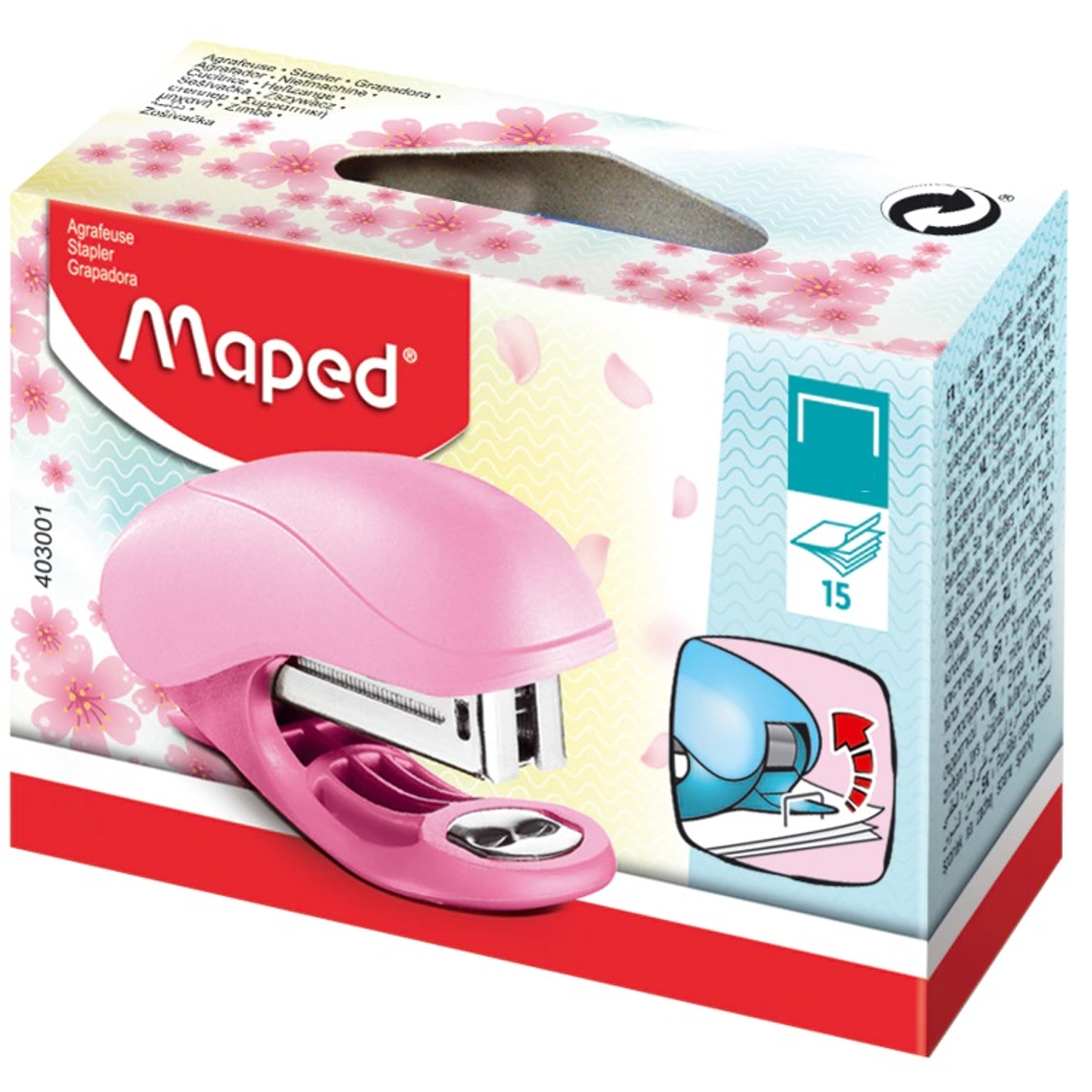 Maped - Mini Corchetera 26/6 - Color Pastel