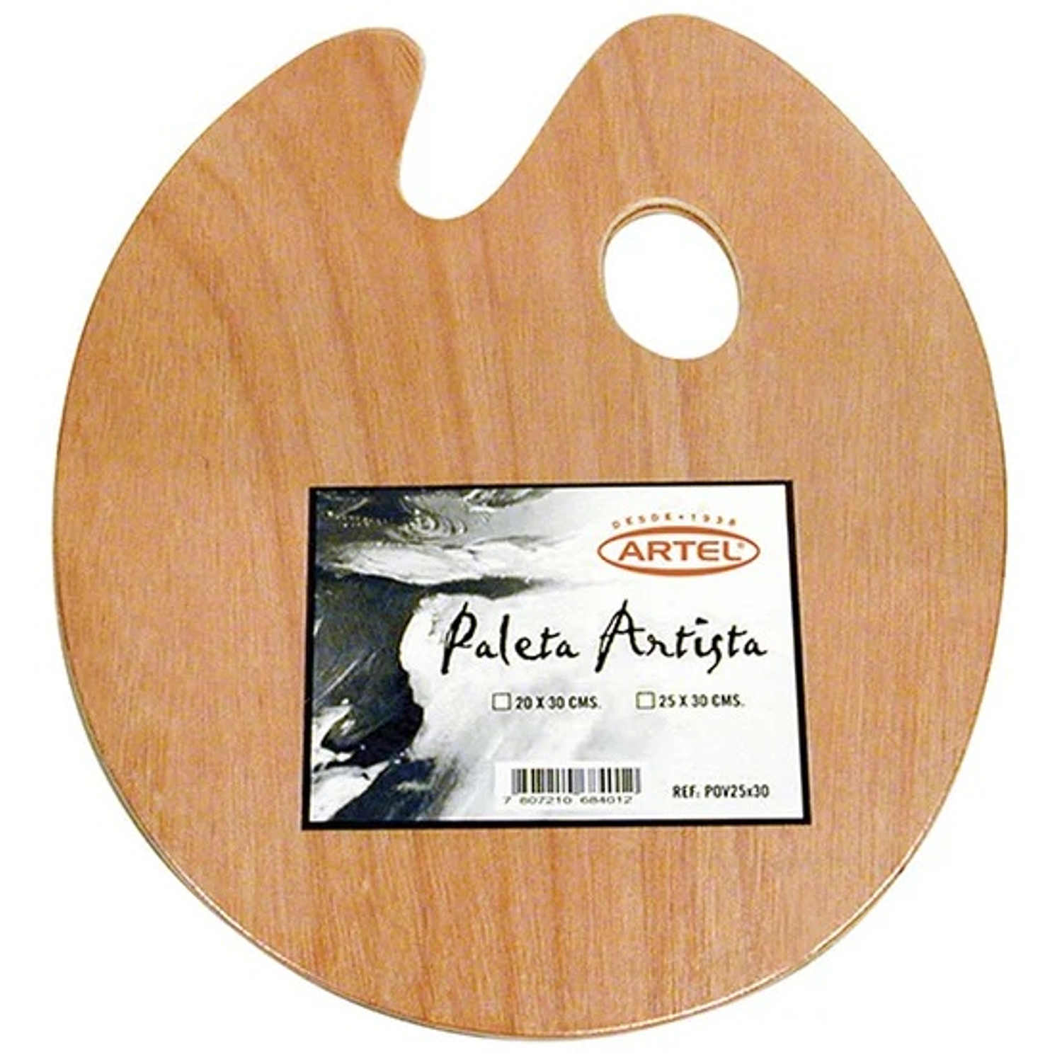 Artel - Paleta madera ovalada 20x30 cm