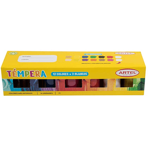 Artel - Tempera 12 Colores + 2 Blancos Adicionales