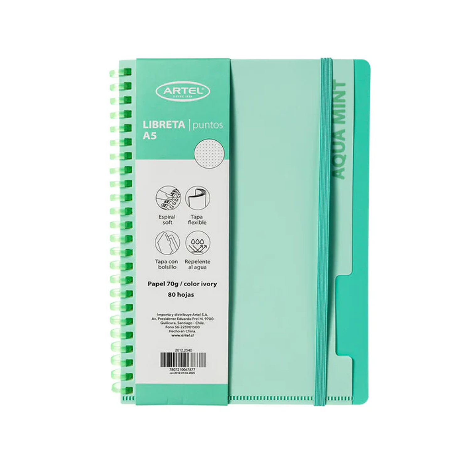 Artel - Libreta Anillo de Goma - A5 - Color pastel 3