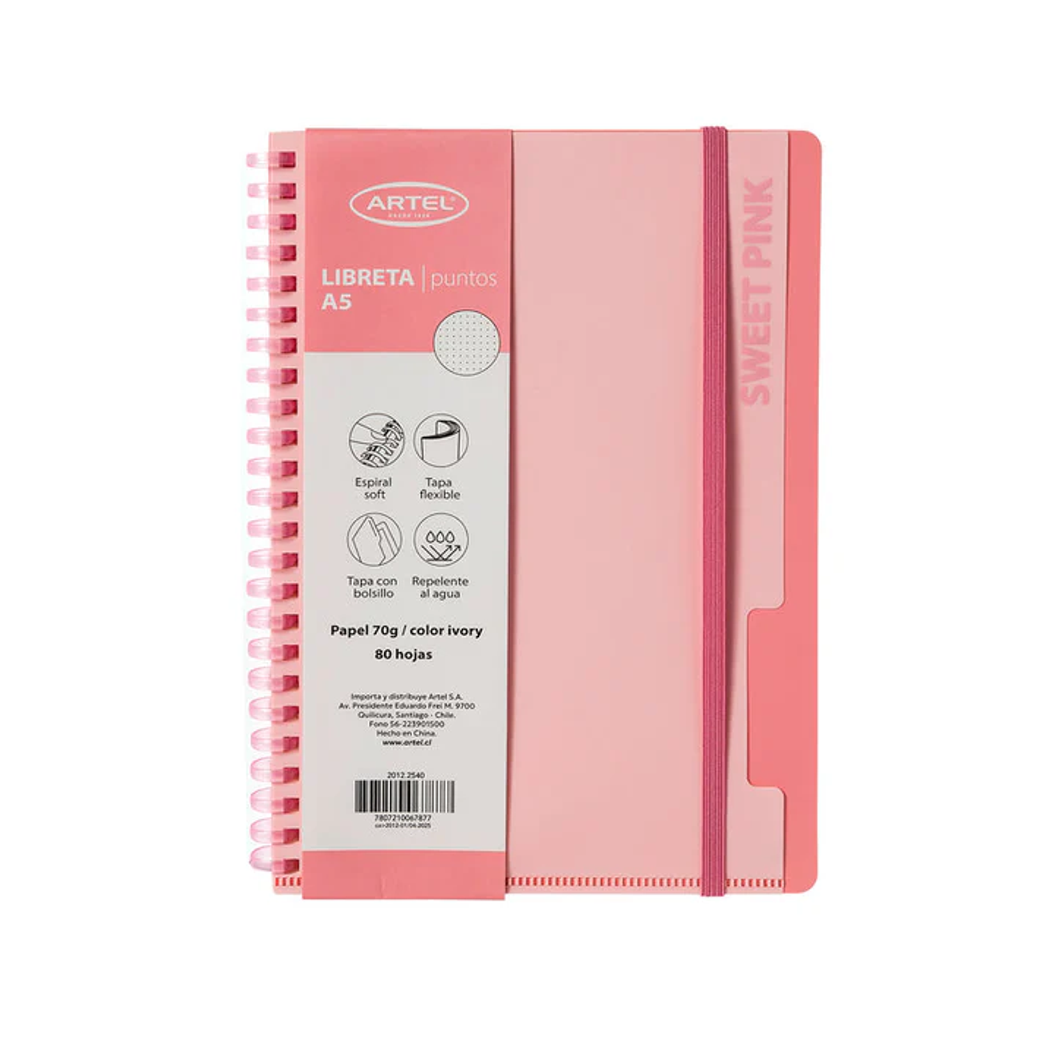 Artel - Libreta Anillo de Goma - A5 - Color pastel 2