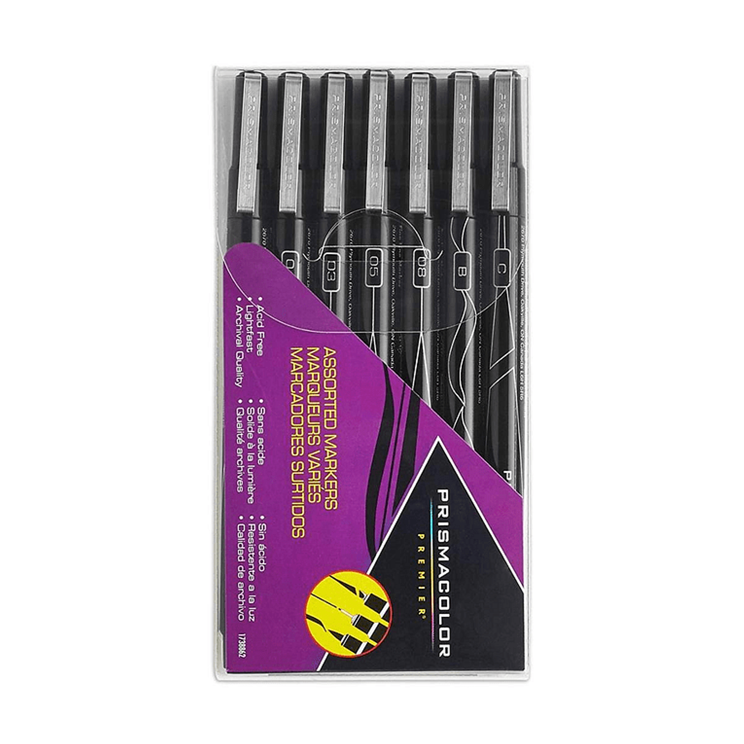 Prismacolor Premier - Set 7 Tiralíneas Negro Puntas Surtidas.