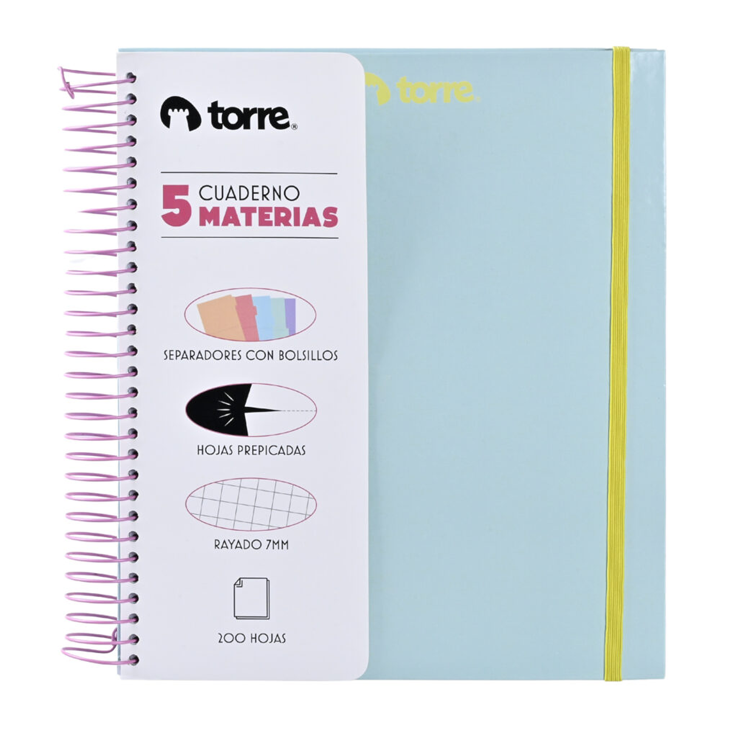 Torre - Cuaderno 5 Materias 200H 7MM 5