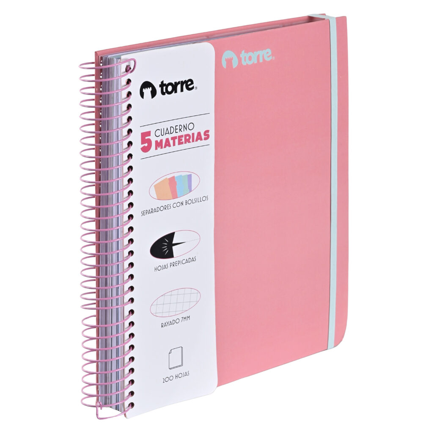 Torre - Cuaderno 5 Materias 200H 7MM 7
