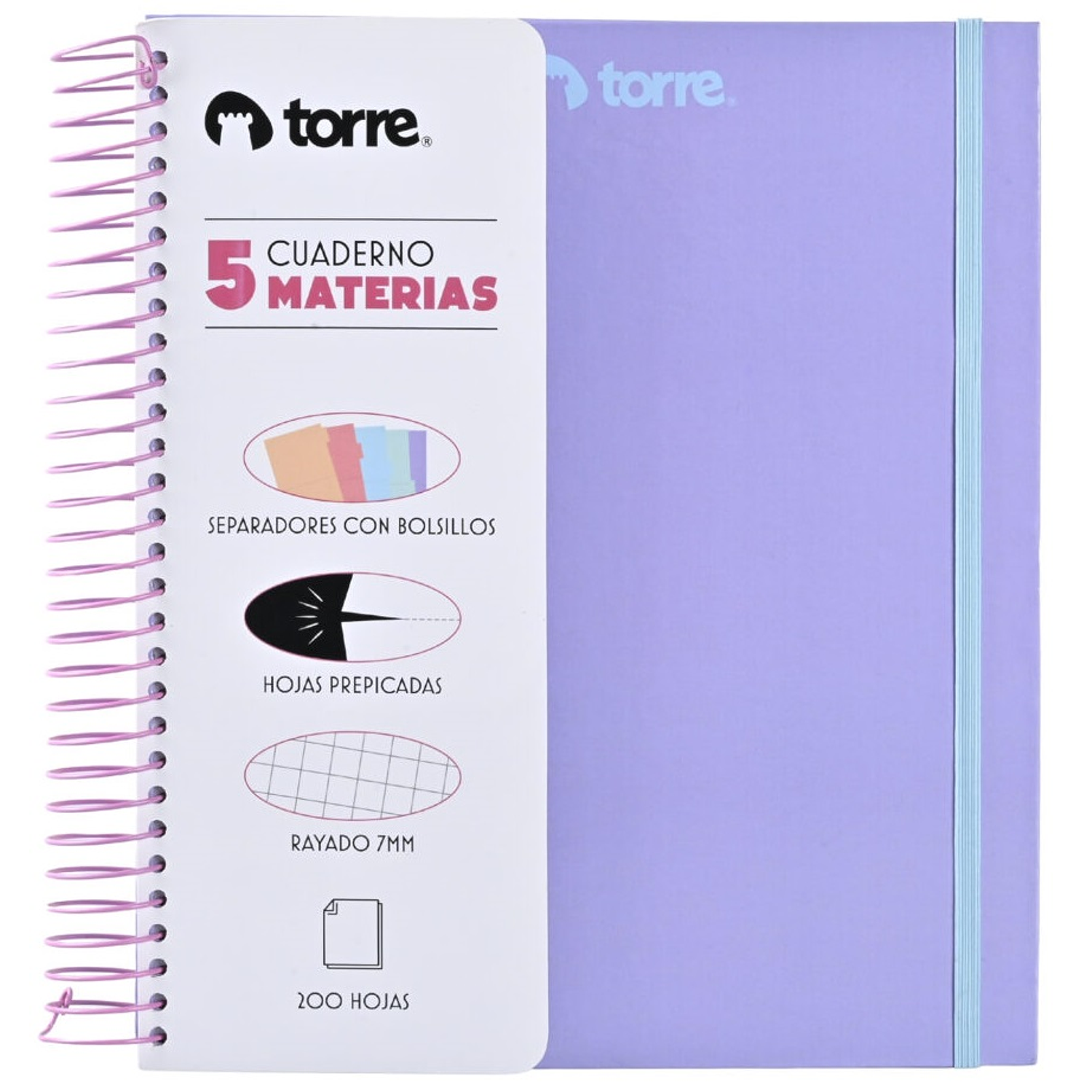 Torre - Cuaderno 5 Materias 200H 7MM 1