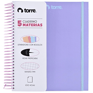 Torre - Cuaderno 5 Materias 200H 7MM