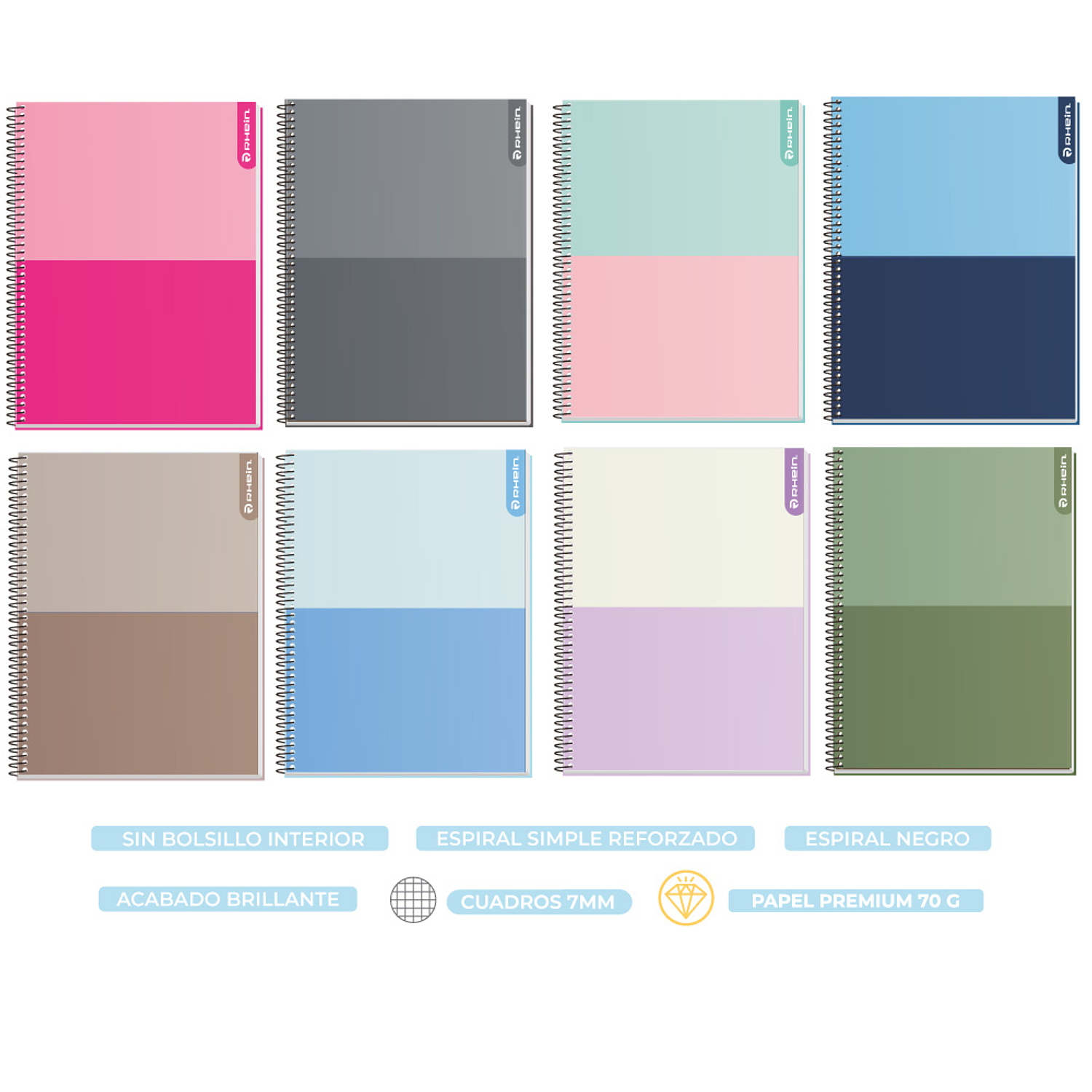 Rhein - Cuaderno Triple Bicolor 120H 9