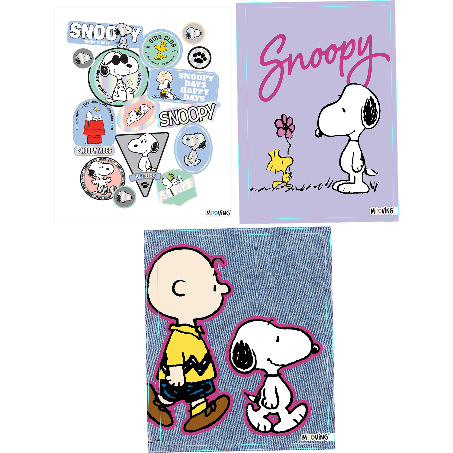 Mooving - Cuaderno Triple 1/2 Oficio - Diseño Snoopy