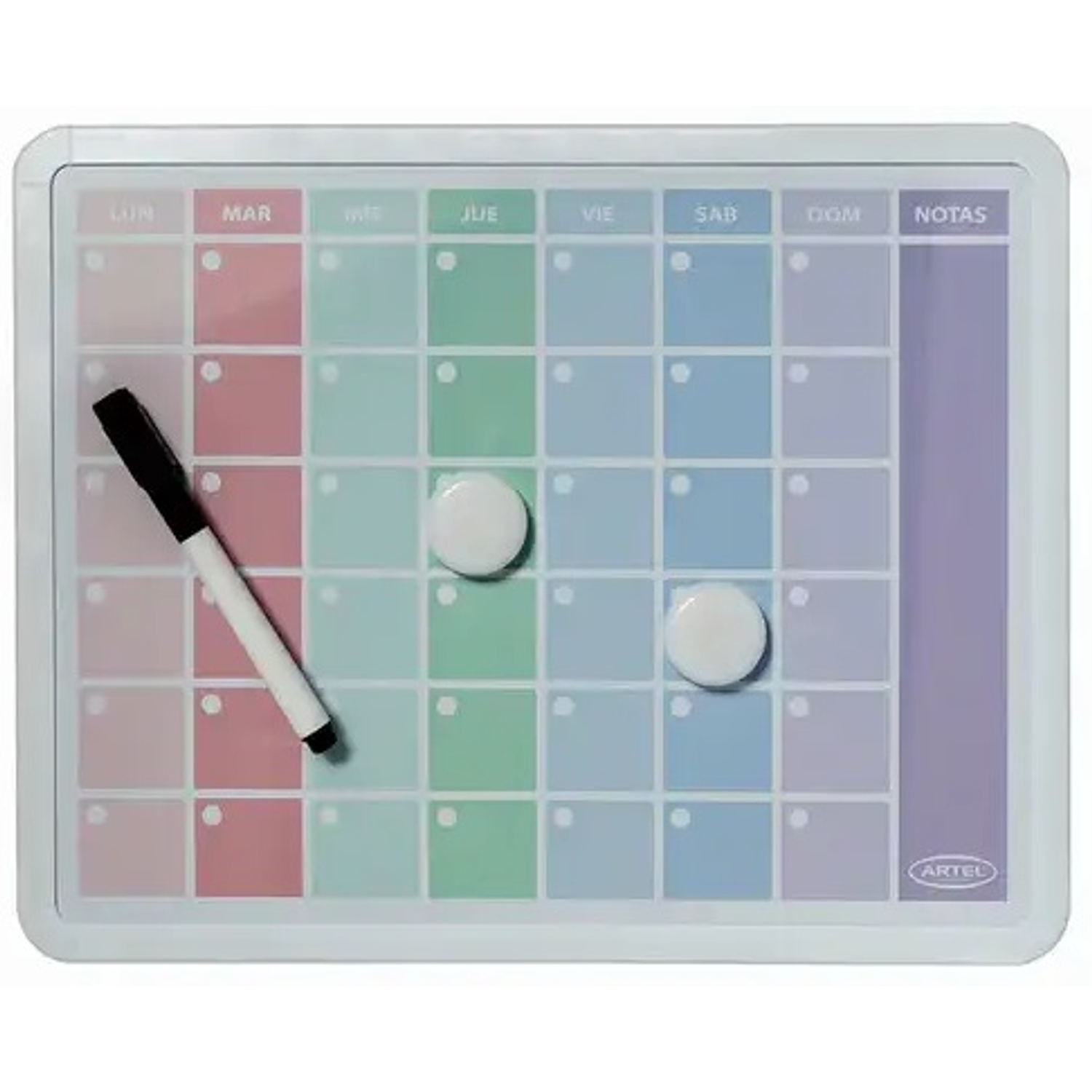 Artel - Pizarra Planificadora - Con Marcadores y Imanes