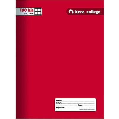 Cuaderno college 7mm 100 hjs - TORRE