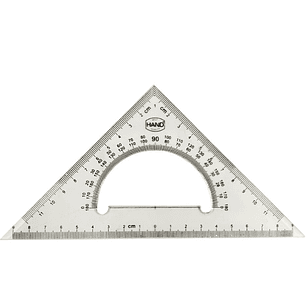 Escuadra con transportador 20 cm 45° - HAND