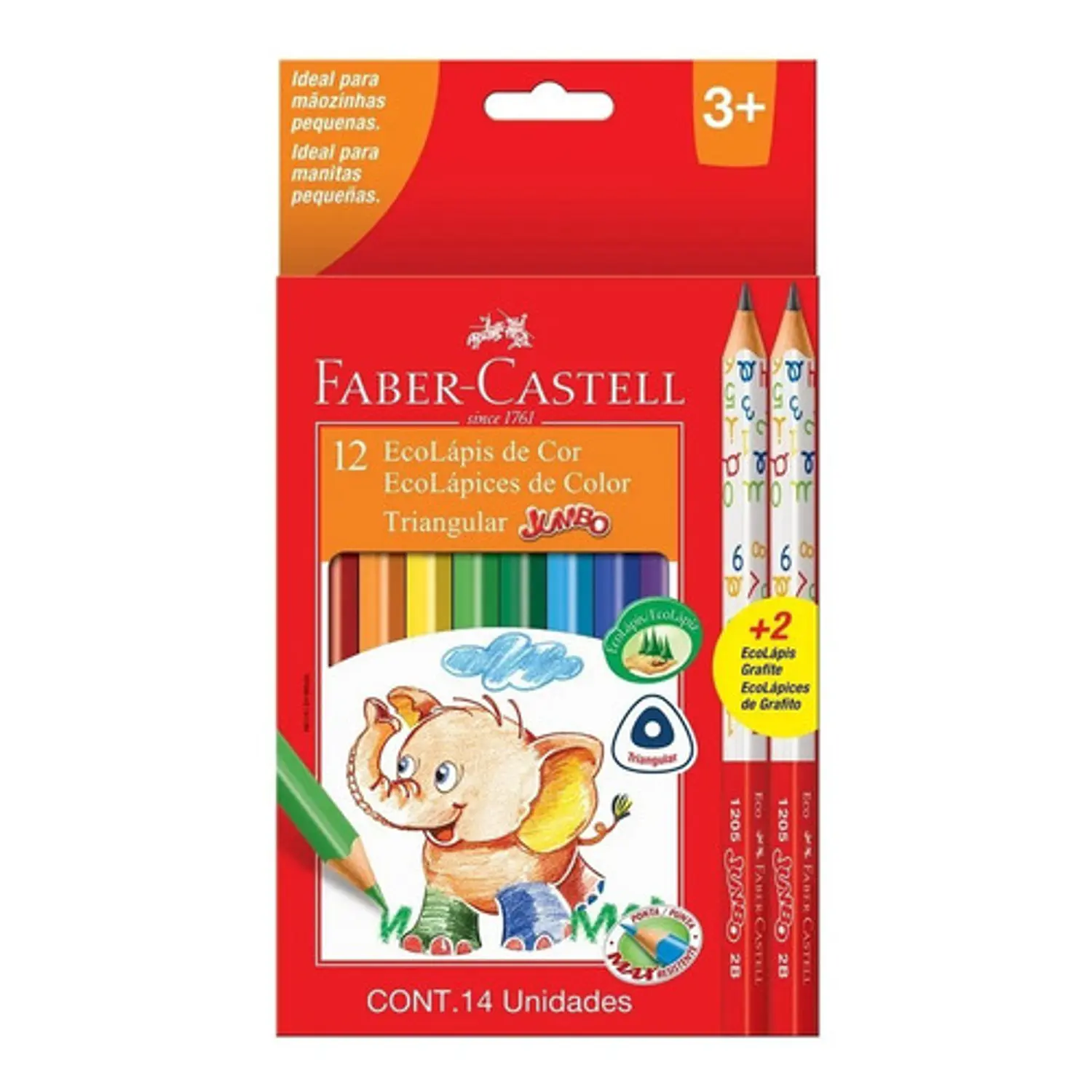 Faber Castell - Lapices Jumbo Color Triangular - 12 Colores