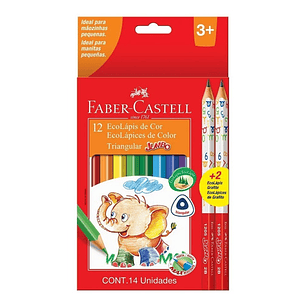 Faber Castell - Lapices Jumbo Color Triangular - 12 Colores
