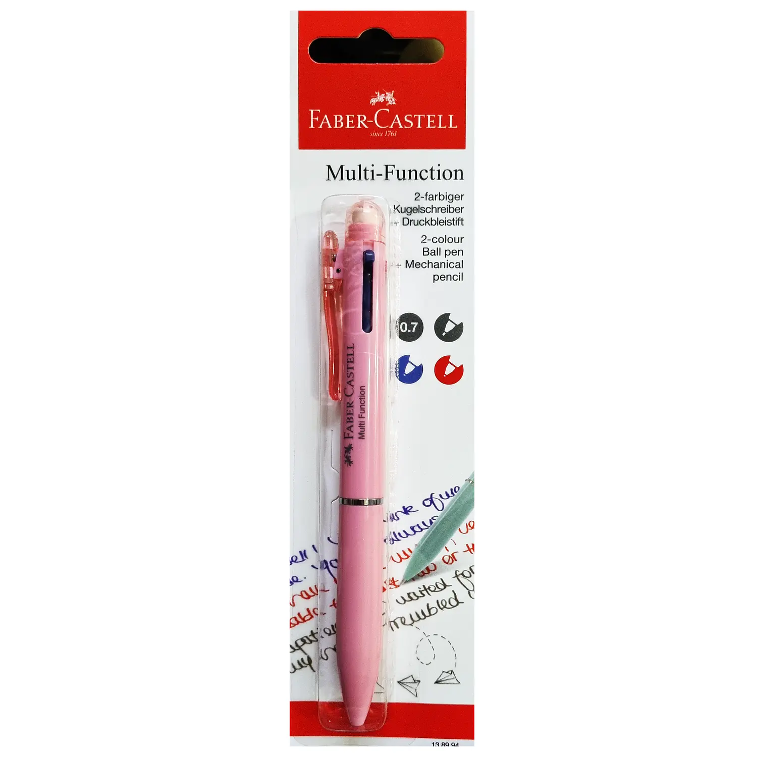 Faber Castell - Portamina 0,7 MultiFuncion + Pasta Rojo + Azul