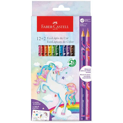 Faber Castell - Lapices de Colores Unicornio - 12 Colores + 2