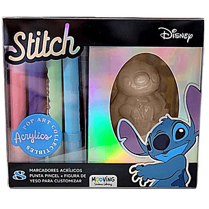 Mooving - 8 Marcadores acrilicos punta pincel + figura de yeso para customizar 