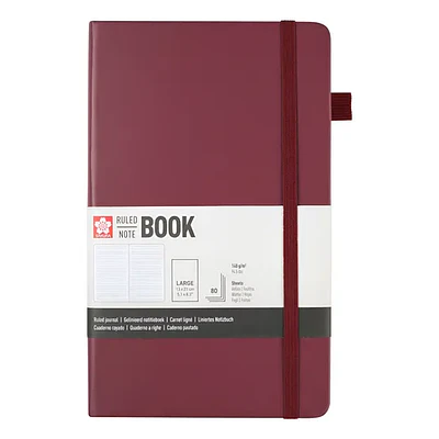 Sakura - Libreta Hoja Crema con Lineas 13x21cm - Burdeo