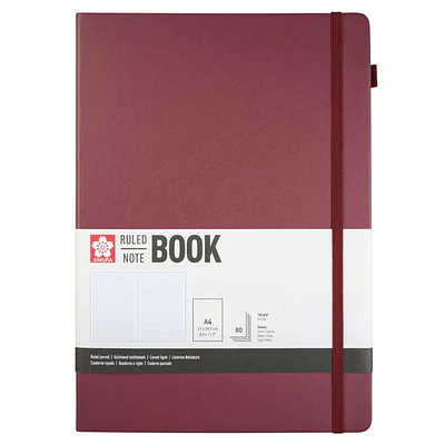 Sakura - Libreta Hoja Crema con Lineas 21x30cm - Burdeo