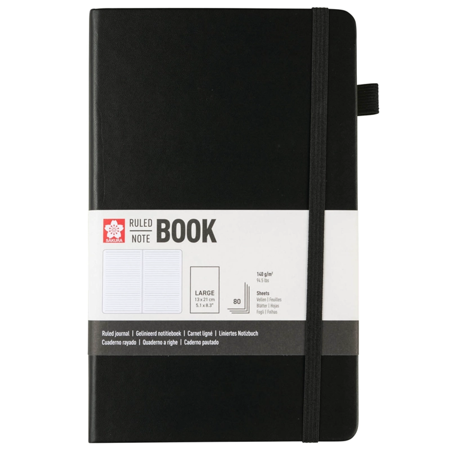 Libreta Sakura Hoja Crema con Lineas 13x21cm Color: Negro 1