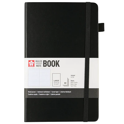 Sakura - Libreta Hoja Crema con Lineas 13x21cm - Negro