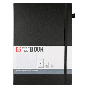 Sakura - Libreta Hoja Crema con Cuadros 21x30cm - Negro