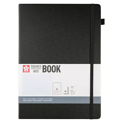 Sakura - Libreta Hoja Crema con Cuadros 21x30cm - Negro