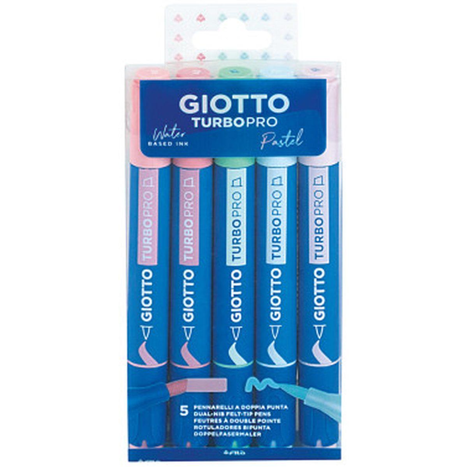 Giotto – Set 5 Marcadores Doble Punta Turbo Pro Colores Pastel 1