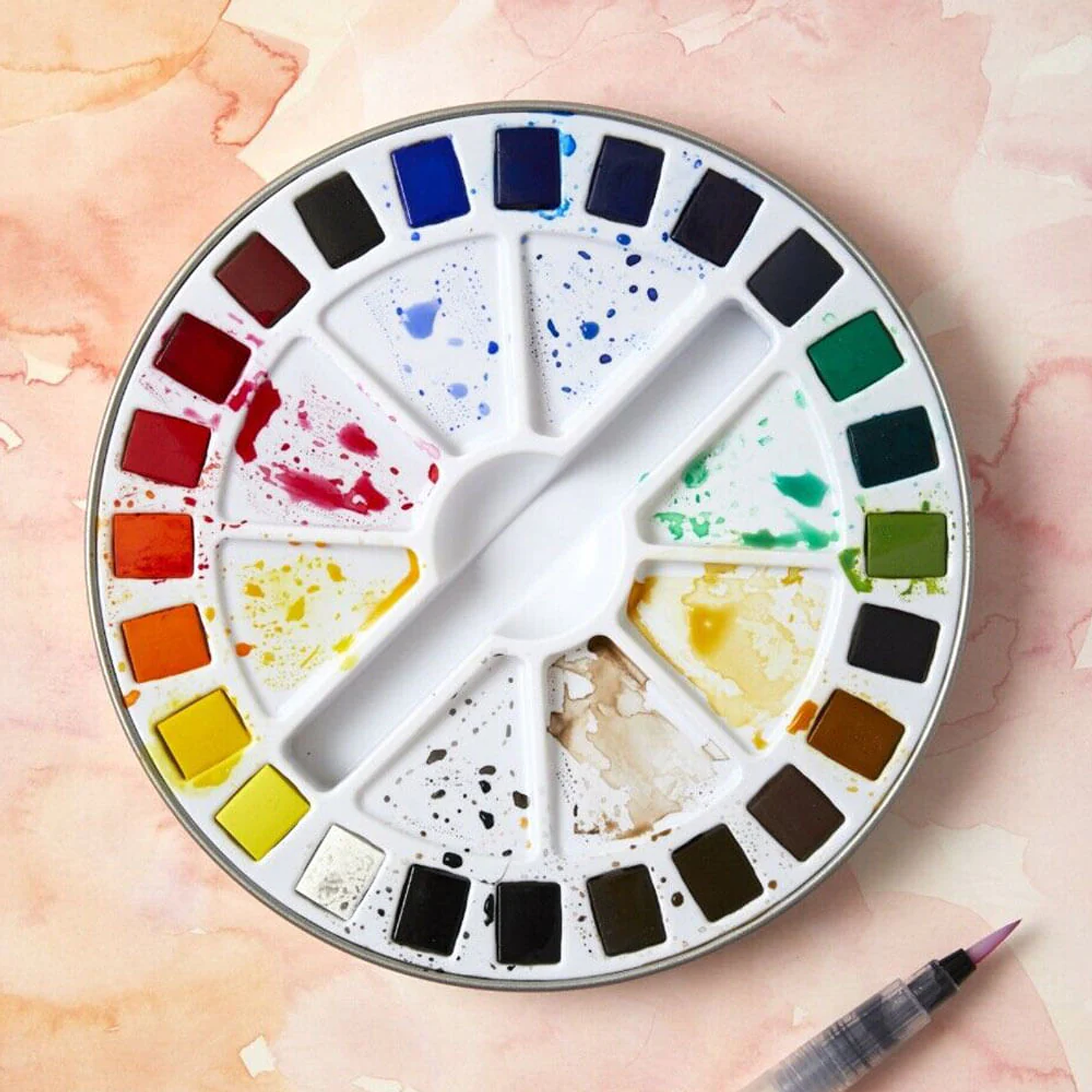 Pebeo – Set Acuarela 24 Pastillas Caja Metálica Redonda 2