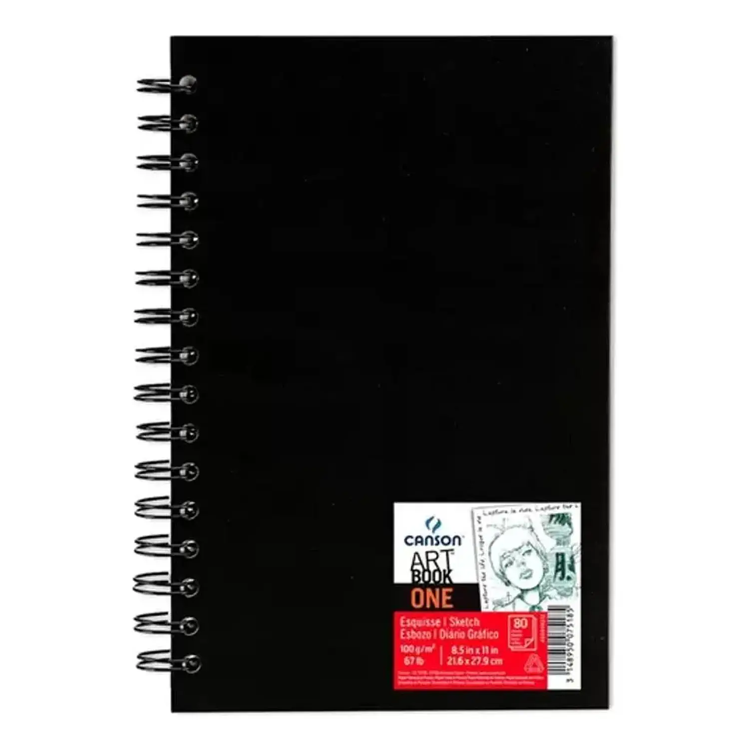 Canson – Libreta Art Book One Espiral Lado Largo 160 Páginas 100g A5