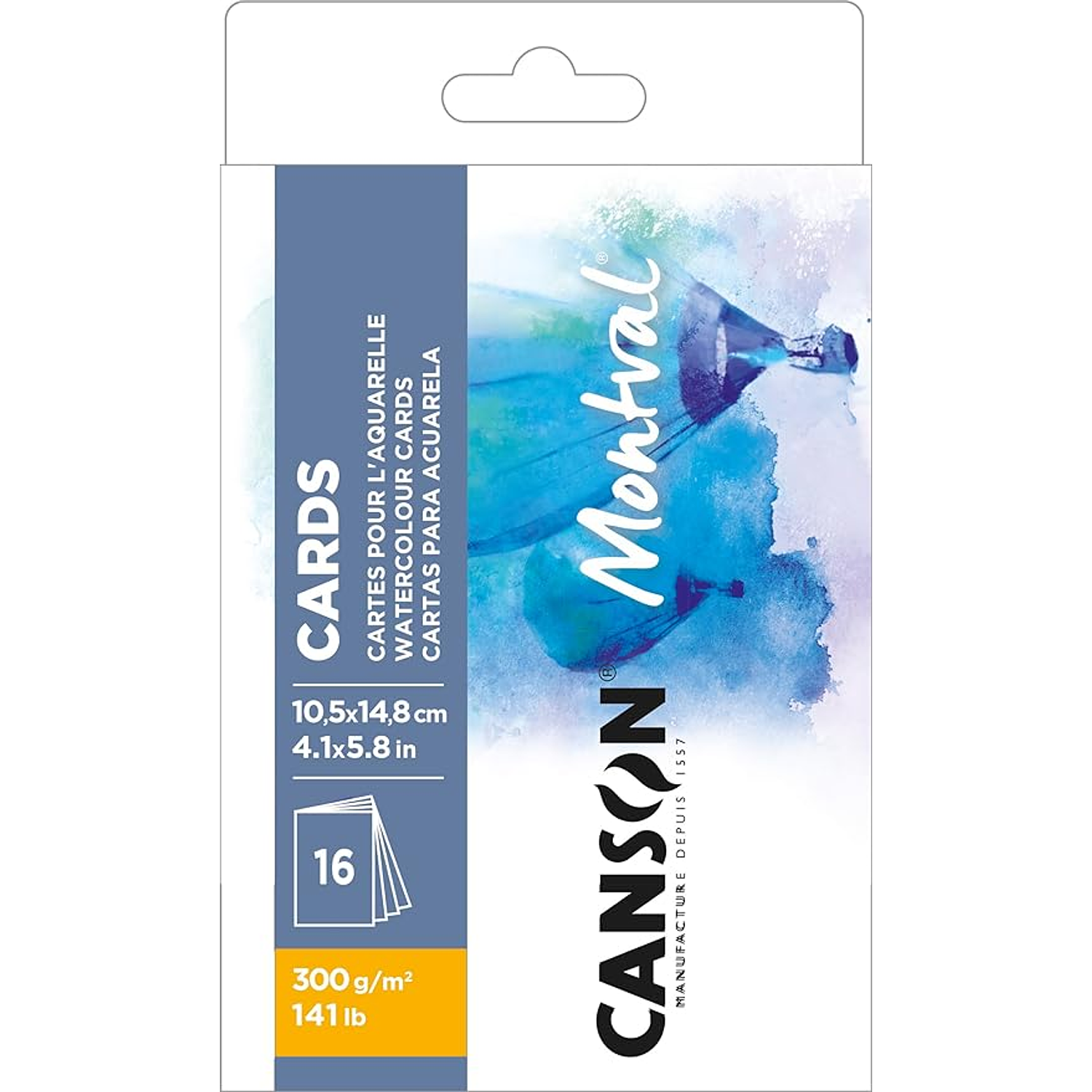 Canson – Tarjeta Montval Acuarela 10,5 x 14,8 cm 300g 16 Hojas