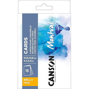 Canson – Tarjeta Montval Acuarela 10,5 x 14,8 cm 300g 16 Hojas
