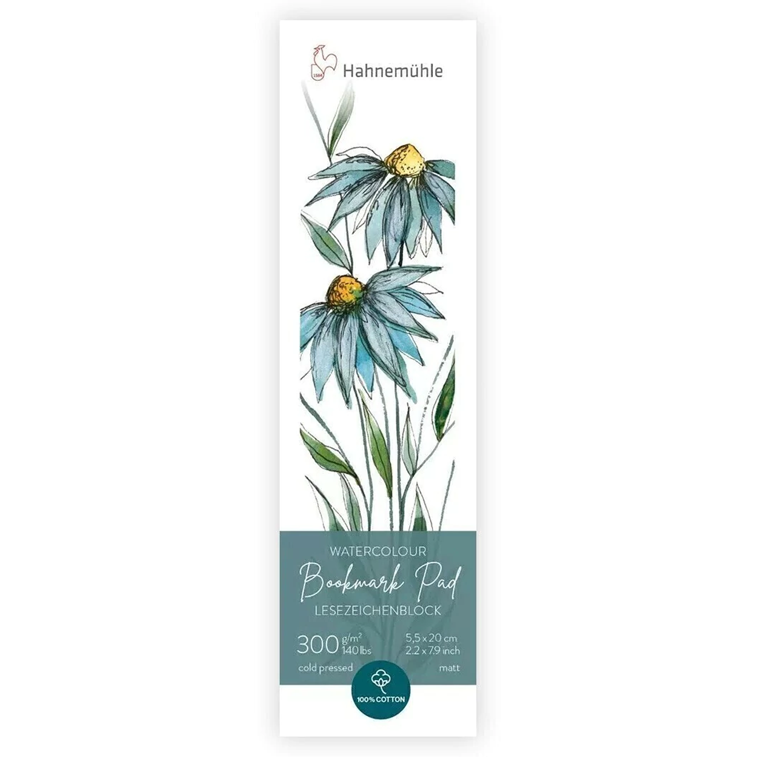 Hahnemühle – Papel acuarela Marcapáginas 300g 5,5 x 20 cm 15 Hojas