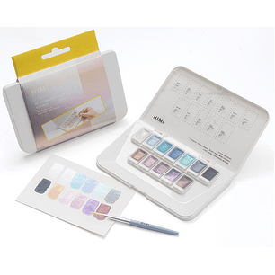 HIMI - Set de Acuarela Metalizada 12 Colores Selección Plateados