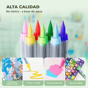 Arrtx – Marcadores Acrílicos 36 Colores Punta Pincel