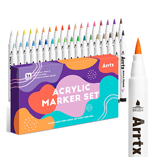 Arrtx – Marcadores Acrílicos 36 Colores Alta Cobertura