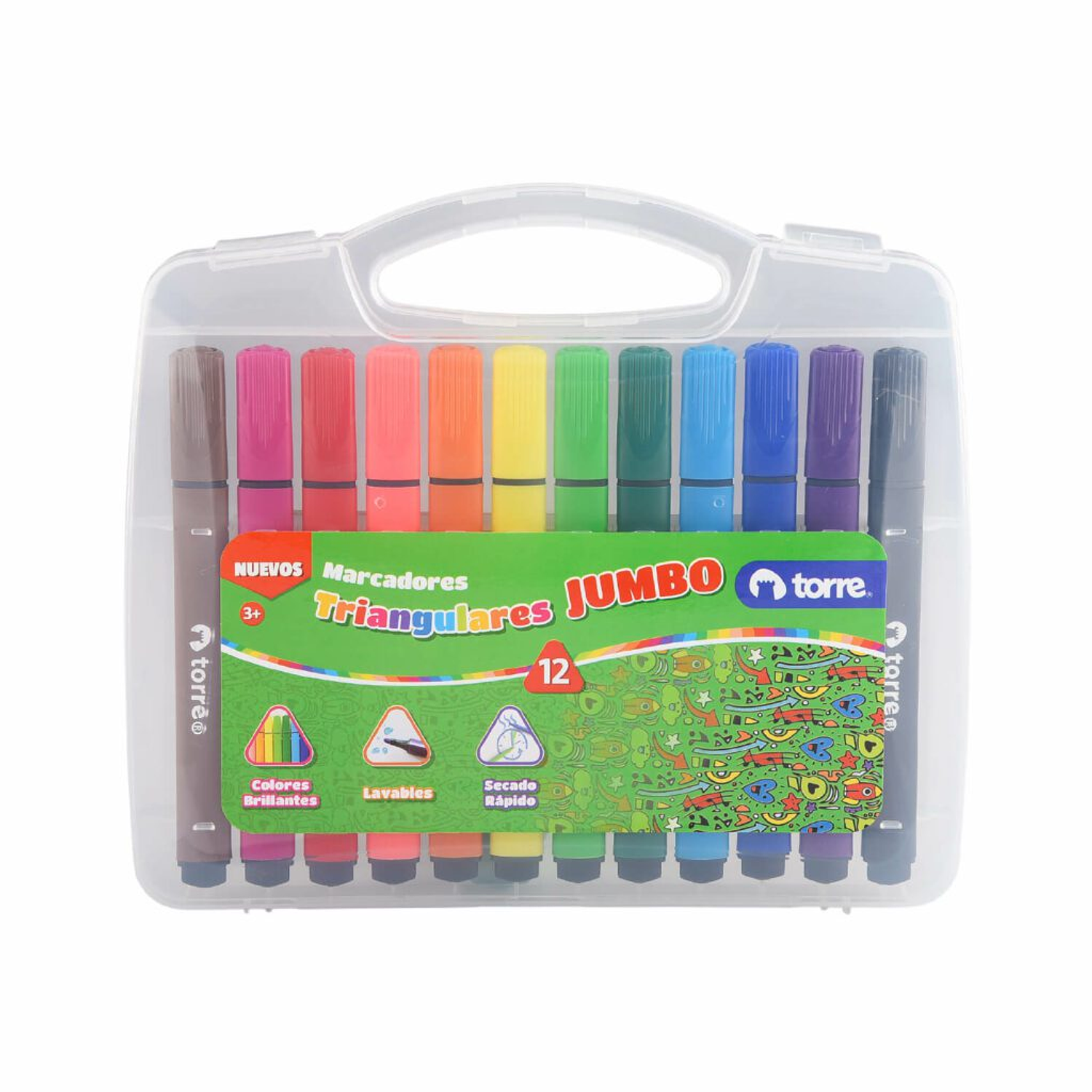 Torre – Plumones de Dibujo Triangulares Jumbo Colores Intensos 1