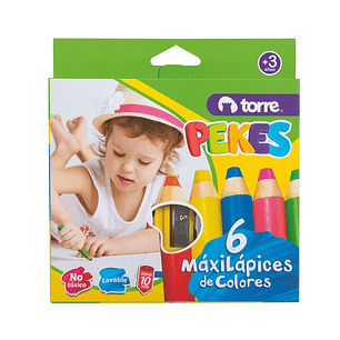 Torre – Lápices 6 Colores Pekes + Sacapuntas Colores Divertidos