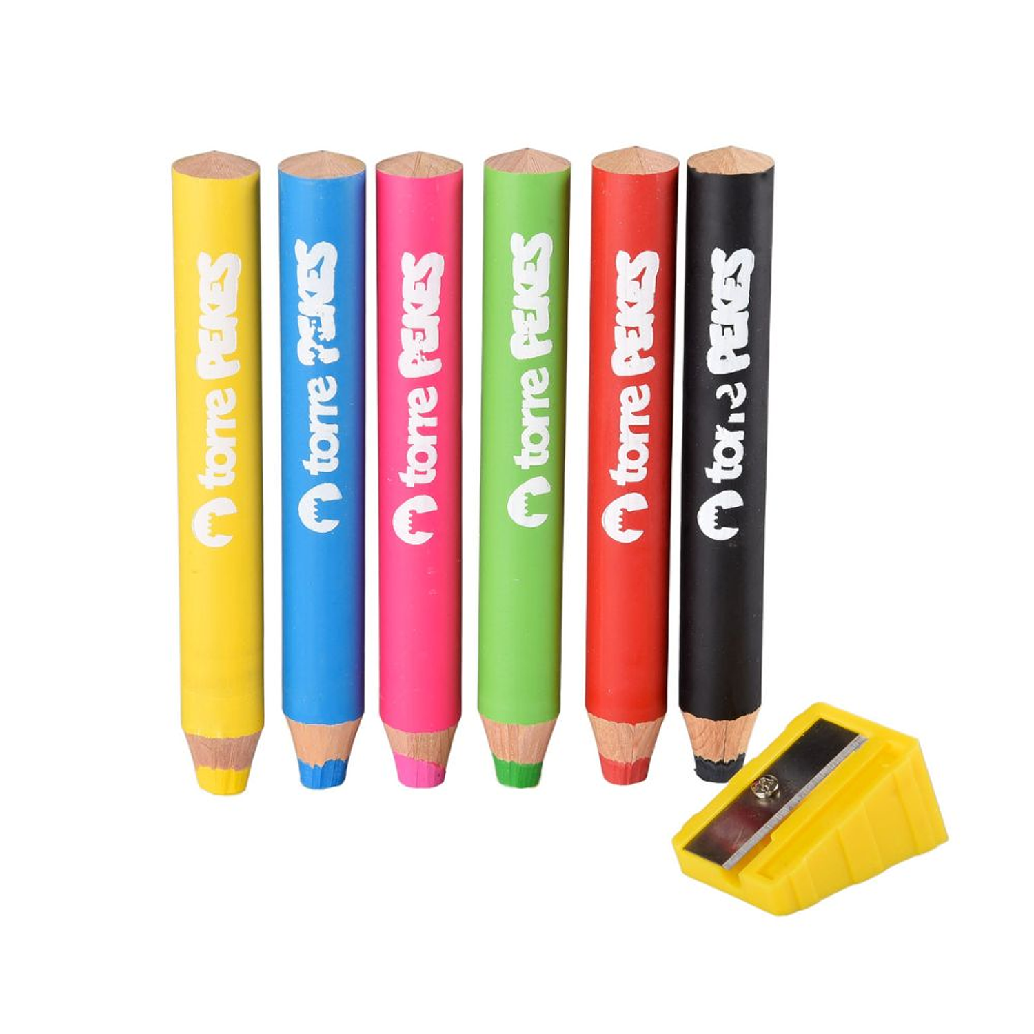 Torre – Lápices 6 Colores Pekes + Sacapuntas Colores Divertidos 2